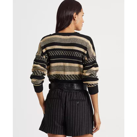 LAUREN RALPH LAUREN Women's Striped Linen-Blend Sweater - Picture 5 of 5